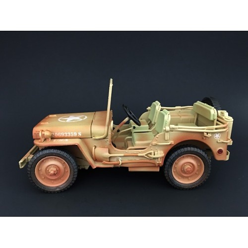 Jeep US Army, color desierto (con marcas de suciedad), 2ª Guerra Mundial, 1:18, American Diorama 