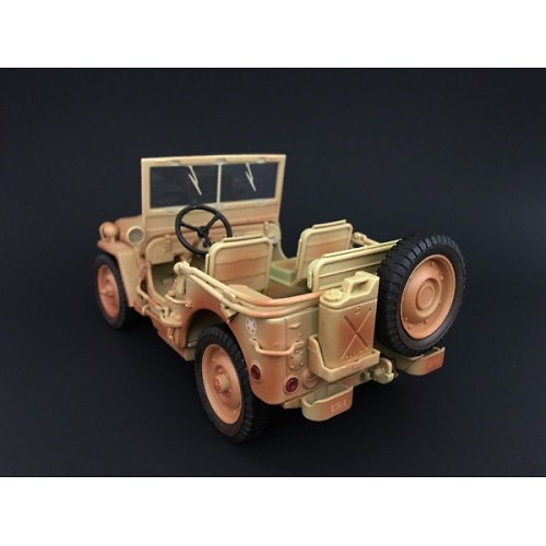 Jeep US Army, color desierto (con marcas de suciedad), 2ª Guerra Mundial, 1:18, American Diorama 