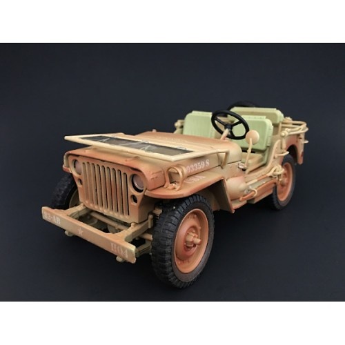 Jeep US Army, color desierto (con marcas de suciedad), 2ª Guerra Mundial, 1:18, American Diorama 