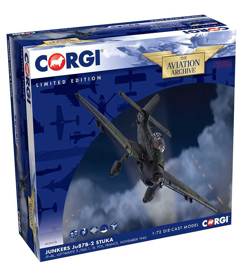 Junkers Ju87B-2, J9+BL, Luftwaffe 9./StG.1, St. Pol, Francia, Noviembre, 1940, 1:72, Corgi 