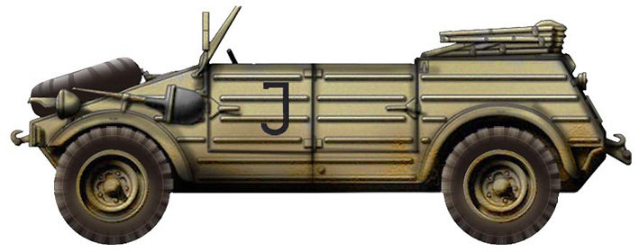 Kubelwagen Type 82 Afrika Korps sPzAbt 501 HQ Company, Túnez, 1943, 1:48, Hobby Master 