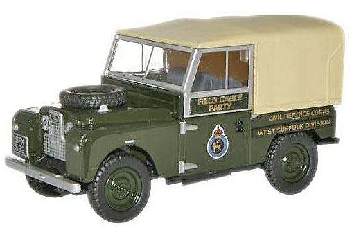 Land Rover 88 Techo de Lona, Civil Defence Corps, West Suffolk Division, Reino Unido, 1:76, Oxford 