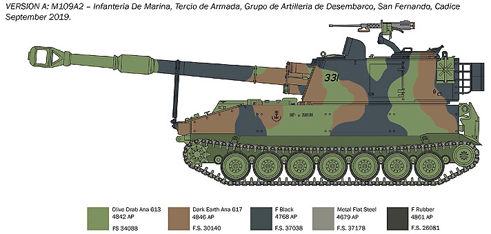 M109 A2, Infantería de Marina española Tercio de Armada, San Fernando, Cádiz, 2019, 1:35, Italeri 