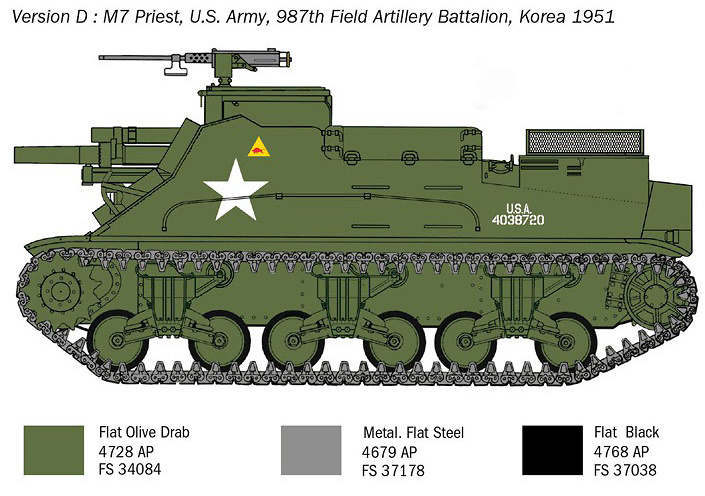 M7 Priest, transporte blindado de personal , 2ª Guerra Mundial, 1:35, Italeri 