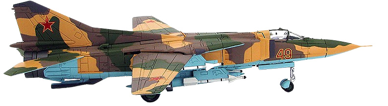 MIG-23MS Red 49, 4477th Test and Evaluation Sqn., Campo de Pruebas de Tonopah, USAF, años 80, 1:72, Hobby Master 