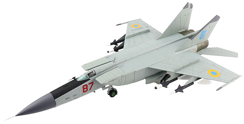 MIG-25PDS Foxbat Red 87, 933º FAR, Defensa Aérea Ucraniana, 1995, 1:72, Hobby Master 