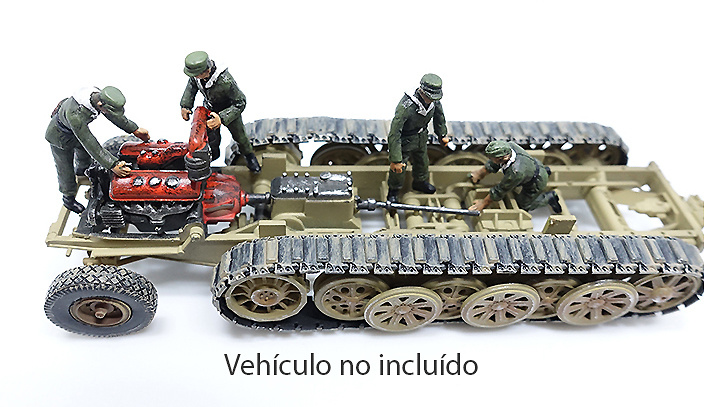 Mecánicos alemanes con accesorios, 2ª Guerra Mundial, 1:72, PMA 