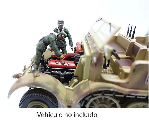 Mecánicos alemanes con accesorios, 2ª Guerra Mundial, 1:72, PMA 