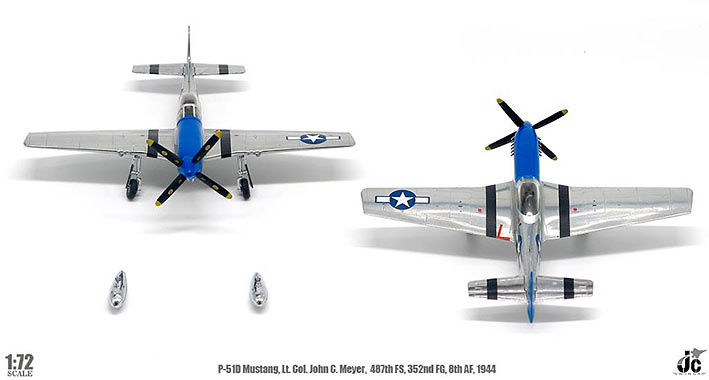 P-51D Mustang Lt. Col J.C. Meyer 487th Fighter Sqn. 352nd Fighter Group, 1944, 1:72, JC Wings 