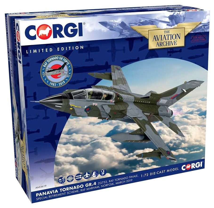 Panavia Tornado GR.4 ZG752, Esquema de su retiro, RAF Marham, Marzo, 2019, 1:72, Corgi 