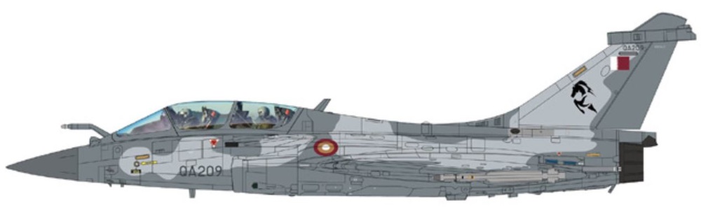 Rafale DQ, QEAF Flying Wing 6 Al Adiyat, QA209, Dukhan/Tamim, Qatar, 2021, 1:72, Hobby Master 