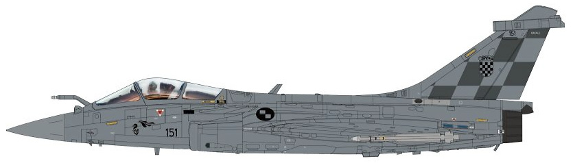 Rafale EC 151, Fuerza Aérea Croata, Francia, 2024, 1:72, Hobby Master 