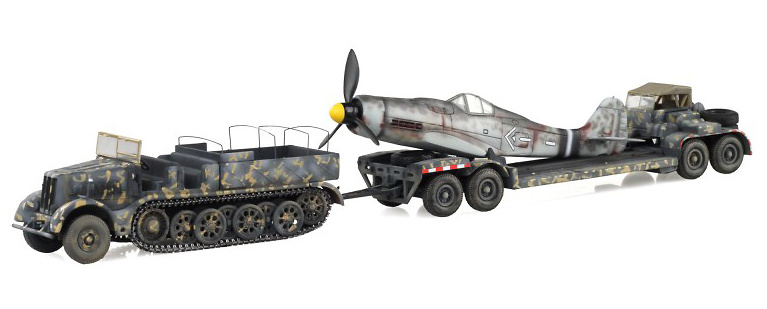 Semioruga FAMO Sd.Kfz.9 con fuselaje de un Fw 190 sobre Trailer, Alemania, 1945, 1:72, Solido 