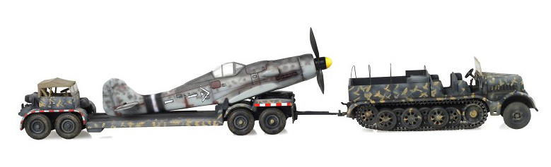 Semioruga FAMO Sd.Kfz.9 con fuselaje de un Fw 190 sobre Trailer, Alemania, 1945, 1:72, Solido 