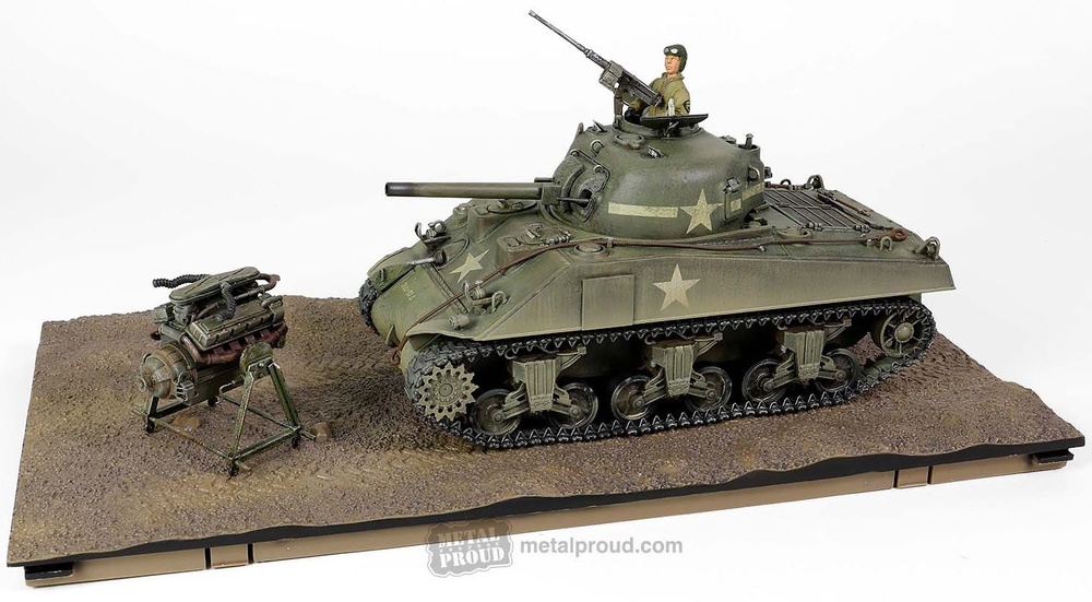 Sherman M4A3 (75), suspensión VVSS y visor de visión directa Glacis 57°, 1:32, Forces of Valor 