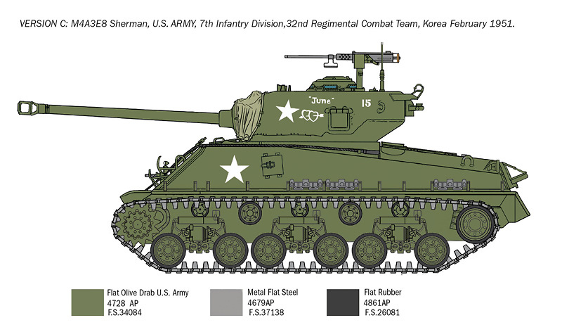 Sherman M4A3E8, Guerra de Corea, 1:35, Italeri 