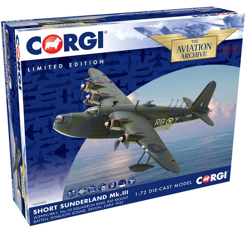 Short Sunderland Mk.III W3999/ RB-Y No.10 Squadron RAAF, 1942, 1:72, Corgi 