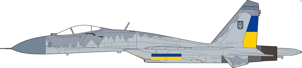 Su27 Flanker, 831ª Brigada de Aviación Táctica, Fuerza Aérea Ucraniana, 201, 1:72, JC Wings 