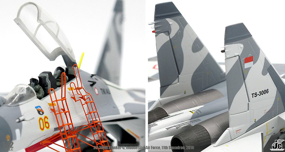 Sukhoi Su-30 MK Flanker-C Fuerza Aérea Indonesia, 11° Escuadrón 2016, 1:72, JC Wings 