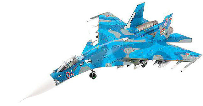 Sukhoi Su-33 Flanker-D, 279º FAR, 2º Escuadrón Tigers, Red 84, Marina Rusa, Siria, 2016, 1:72, Hobby Master 