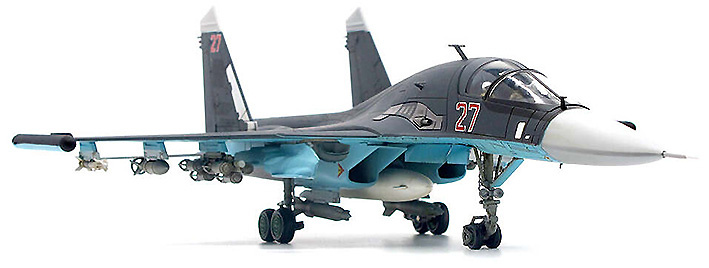 Sukhoi Su34 Fullback Russian Air Force, 27 red, Khmeimim, Siria, 2015, 1:72, JC Wings 