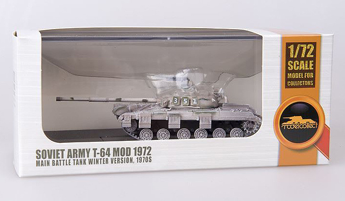 T-64, Ejército Soviético camuflado con pintura al agua, 1972, 1:72, Modelcollect 