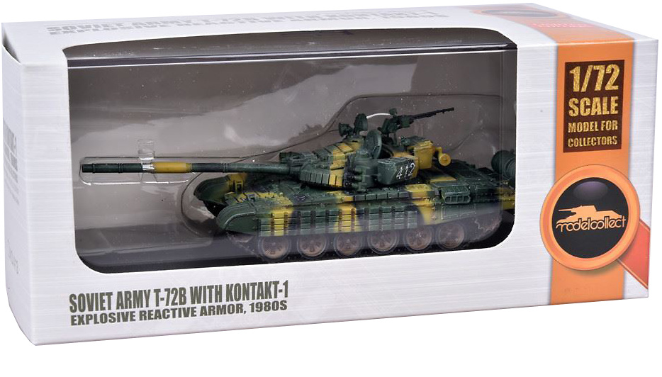 T-72B con Blindaje Reactivo Activo (ERA), Ejército Soviético, 1980, 1:72, Modelcollect 