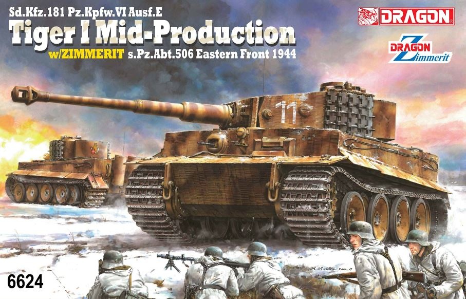 Tiger I, mid production W/Zimmerit, 1:35, Dragon Models 