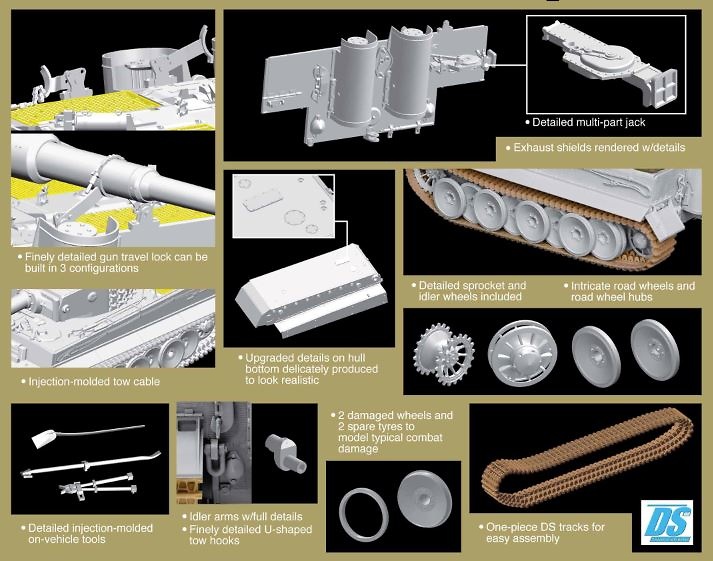 Tiger I, mid production W/Zimmerit, 1:35, Dragon Models 
