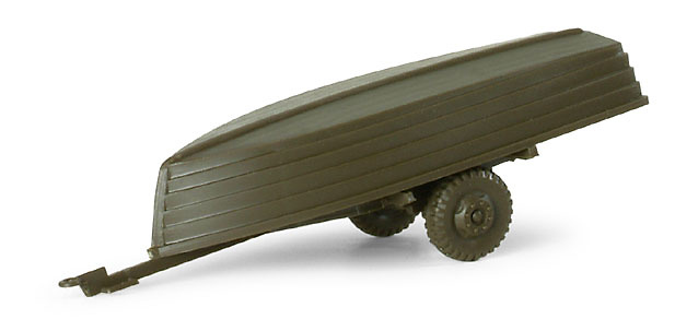 Trailer + 2 boats BW/US, 1:87, Minitanks 