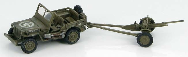 U.S. Willys Jeep with 37mm M3A1 anti-tank gun, 1:72, Hobby Master 