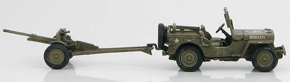 U.S. Willys Jeep with 37mm M3A1 anti-tank gun, 1:72, Hobby Master 