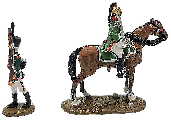 Un soldado a pie y otro a caballo, Batalla de Austerlitz, 1:60, Del Prado 