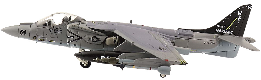 V-8B Harrier II Plus, USMC VMA-214 Black Sheep, WE01, Afganistán, Nov. 2009, 1:72, Hobby Master 