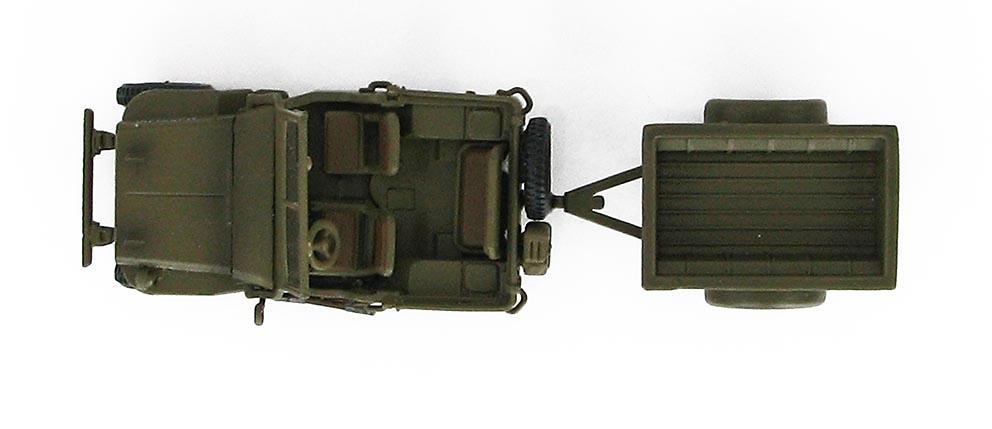 Willys Jeep con remolque, Ejército Británico, Normandía, Junio, 1944, 1:72, Hobby Master 