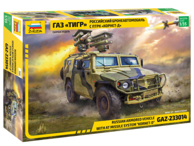 Blindado ruso GAZ "Tiger" con sistema de misiles "Kornet-D" Gaz-233014, 1:35, Zvezda