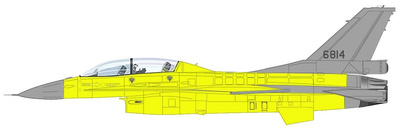 F16V Fighting Falcon "Yellow Viper" 6814 ROCAF, Taiwan, 1:72, Hobby Master