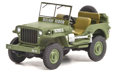 Jeep Willys de Theodore Roosevelt, Ejército USA,  2ª GM, Normandía, 1942, 1:64, Greenlight