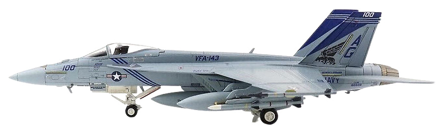 F/A-18E Super Hornet, USN VFA-143 Pukin Dogs, AG100, USS Dwight D.  Eisenhower, 2009, 1:72, Hobby Master